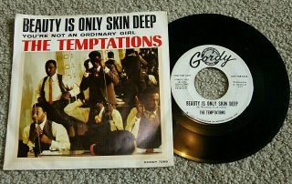 The Temptations - Beauty Is Only Skin Deep,  Dj Promo 45 W/picture Sleeve,  Gordy