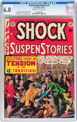 Shock Suspenstories 2 - Cgc 6.  0 Fine Ec 1952 - Crime Horror Blue Label