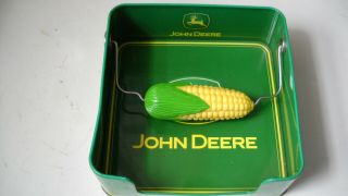 Metal John Deere Square Napkin Tray / Holder with Corn Cob Top Holder 2