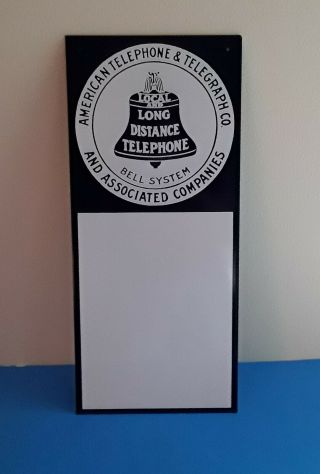 American Telephone Telegraph Co.  - Bell System - Porcelain Sign - 18 " X 8 "
