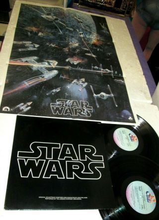 Star Wars Soundtrack 2 Lp Nm 20th Century Vinyl John Williams W/ Poster