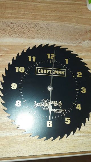 Vintage Craftsman Quality Tools Saw Blade Wall Clock By Sears & Roebuck 10 "