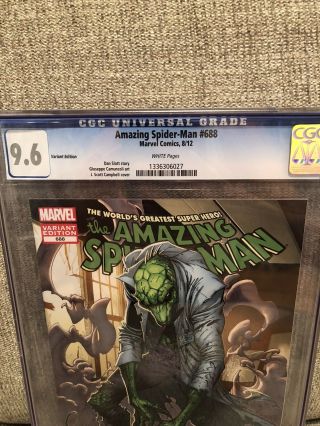 spiderman 688 J Scott Campbell Variant 9.  6 CGC W/P Special Price Ends6/8 2