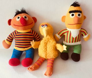 Sesame Street Knickerbocker - Set Of 3 Plush Ernie,  Bert,  Big Bird - Set Design
