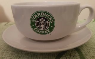 Starbucks 2006 18 Oz Cup&saucer Siren Large Mug & Saucer