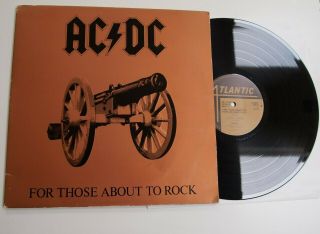 Ac/dc - For Those About To Rock Lp N Vinyl 1981 Uk 1st Press Album