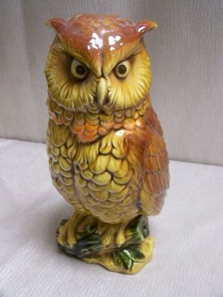 Vintage 10 Inch Tall Ceramic Owl Statue/figurine Made In Japan E - 4516
