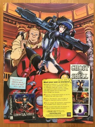 Ghost In The Shell Ps1 Psx Playstation 1 1997 Vintage Poster Ad Advert Art Anime