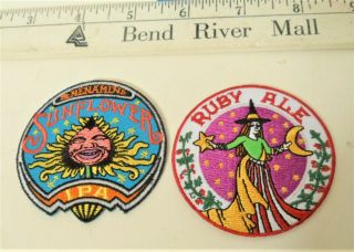Mcmenamins Brewery 2 Sew - On Patches Sunflower Ipa,  Ruby Ale,  Oregon Craft Beer