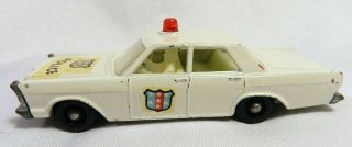 Vtg 1960s Miniature Diecast Toy Lesney Matchbox Ford Galaxie Police Car 55/59