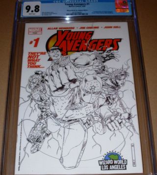 Young Avengers 1 Wizard Sketch Variant Cgc 9.  8 1st Kate Bishop Movie World Con