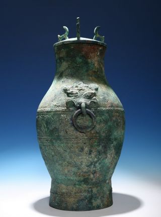 Archaic Chinese Han Dynasty Ritual Taotie Bronze Pot with cover Old Guan CS89 2