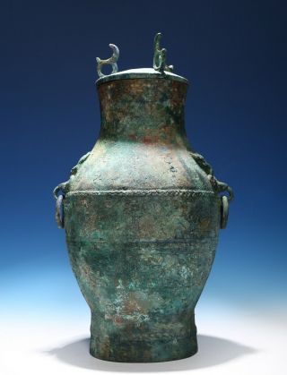 Archaic Chinese Han Dynasty Ritual Taotie Bronze Pot with cover Old Guan CS89 3