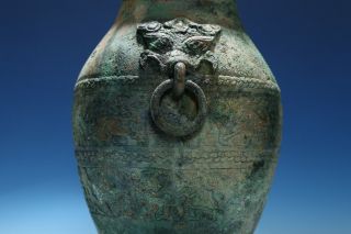 Archaic Chinese Han Dynasty Ritual Taotie Bronze Pot with cover Old Guan CS89 5