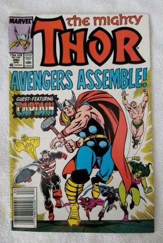 Thor 390 (1988,  Marvel) 1st Time Captain America Wields Mjolnir