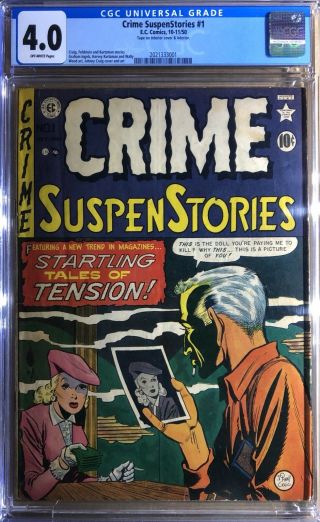 Crime Suspenstories 1 - Ec Comics - Cgc Graded 4.  0 Ow - Scarce Early Issue