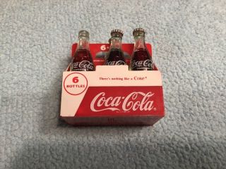 Vintage Coca Cola Soda Six Pack Of Bottles In Carrier 1991