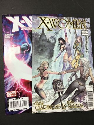 X - Men Sword Of The Braddocks 1 & X - Woman One Shot Manara Nm