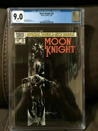 Moon Knight 25 Cgc 9.  0 White Pages Rare 1st App.  Black Spectre