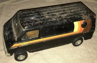 Vintage 1970s Ertl Black Dodge Street Van Retro Pressed Steel Awesome