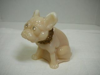 Small 2.  5 " Westmoreland Glass Bulldog Figurine Vintage Dog