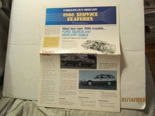 1986 Ford/lincoln - Mercury Service Features Flyer