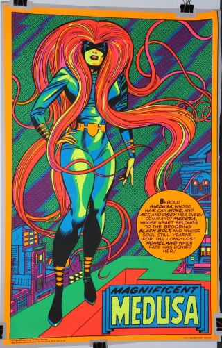 Marvel Heroes 1971 Third Eye Blacklight Poster 4013 Medusa Inhumans