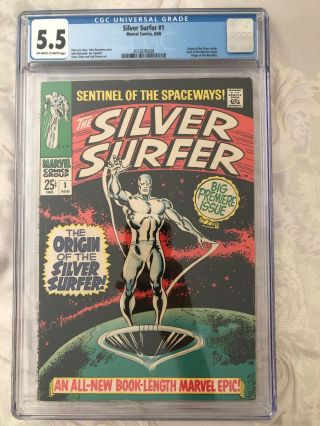 Silver Surfer 1 Cgc 5.  5 Origin Of The Silver Surfer.  Tales Of The Watcher Begin