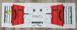 Vintage Snoopy Fabric Panel Cut & Stuff Front Back Doghouse Applique Pillow