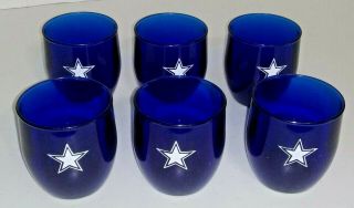 Dallas Cowboys Blue Star Logo 8 Oz Plastic Tumblers Glasses Set Of 6