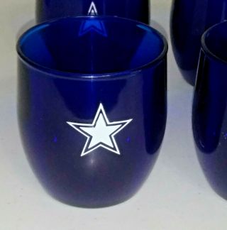 Dallas Cowboys Blue Star Logo 8 oz Plastic Tumblers Glasses Set of 6 3