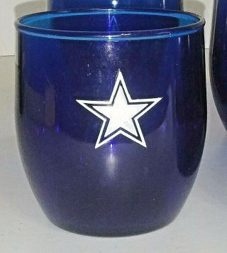 Dallas Cowboys Blue Star Logo 8 oz Plastic Tumblers Glasses Set of 6 5