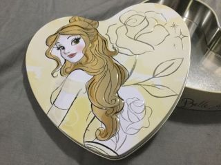 Disney Princess Heart Shaped Tin | BELLE | Beauty And The Beast | Yellow Modern 2