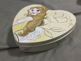Disney Princess Heart Shaped Tin | BELLE | Beauty And The Beast | Yellow Modern 4
