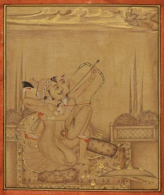 Reserved Antique Indian Miniature Painting - Kama Sutra - Erotic Watercolour