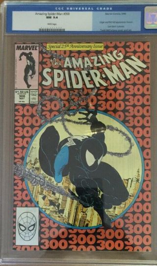 Spider - Man 300 Cgc 9.  4 1st Appearance Of Venom.  White Pages.