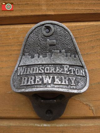 Wall Mount Windsor & Eton Brewery Bottle Opener,  Cast Iron,  Kitchen,  Bar,  Patio