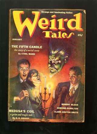Weird Tales Pulp - January 1939 Issue - Bloch,  Hamilton,  Lovecraft