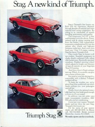 1973 Triumph Stag Color Sales Ad