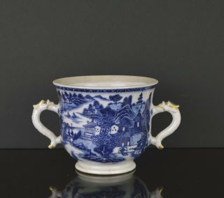 A Top Quality Chinese 18th Century 2 Handled Small Bowl With Landscapes