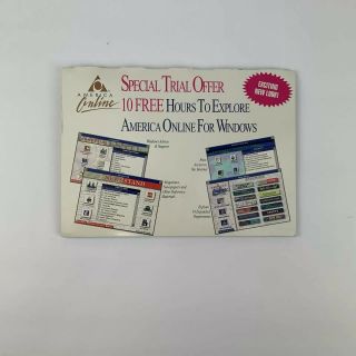 Vintage America Online Aol 2.  0 10 Hour Trial Floppy Disk