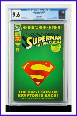 Superman In Action Comics 687 Cgc Graded 9.  6 Dc 1993 Collector 