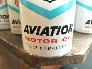 FULL NEAR 1960s Vtg PHILLIPS 66 AVIATION MOTOR OIL Old 1qt Oil Can NOS FULL 3