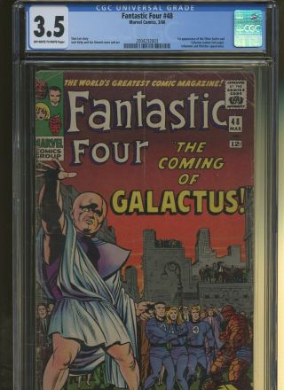 Fantastic Four 48 Cgc 3.  5 | Marvel 1966 | 1st Silver Surfer & Galactus (cameo).
