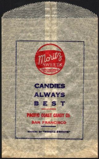 Vintage Bag Moritz Sweets Candy San Francisco California Old Stock N -