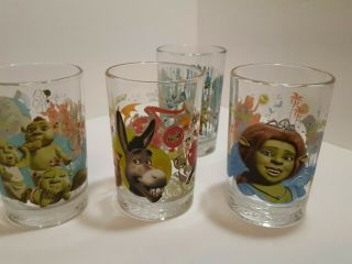 Shrek The Third Shrek Forever After Mcdonalds Drinking Glasses Set Of 5