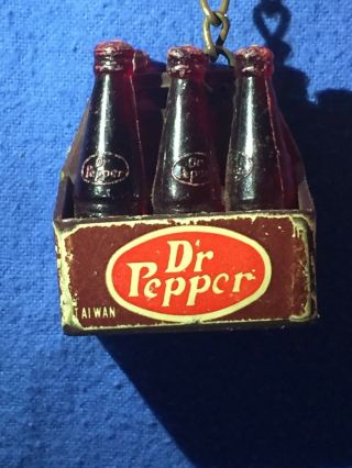 Two Vintage Dr.  Pepper 6 - Pack Bottles Keychains