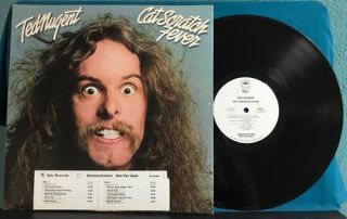 Ted Nugent Cat Scratch Fever Nm/vg,  1977 Promo Lp Wlp Timing Strip Sterling G/f