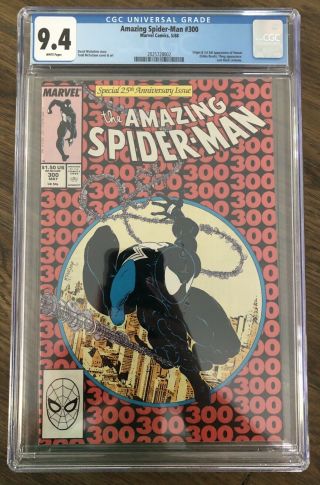 The Spider - Man 300 (may 1988,  Marvel) Cgc 9.  4,  White Pages.