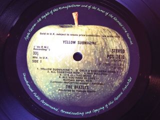 Sleeveless Lp : The Beatles/yellow Submarine/1969 Apple Stereo Lp